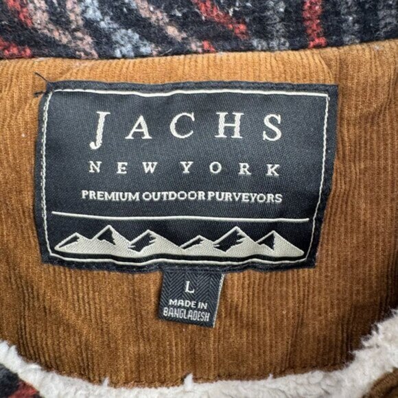 Jachs New York Sherpa Lined Southwest Knit Shacket Jacket Men's Size L Black/Blu - Picture 8 of 14